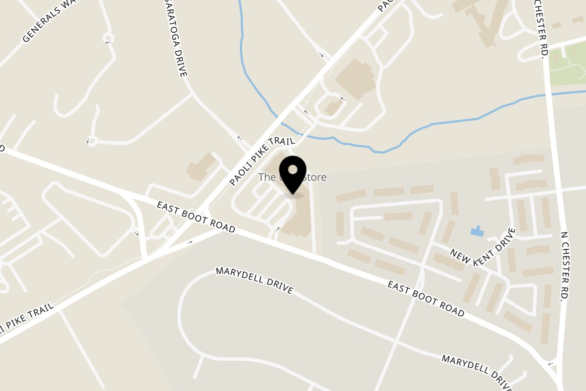 Map showing the location of Red Sombrero West Chester on 1526 Paoli Pike in West Chester